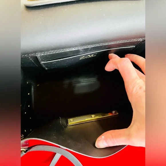 Zac Posen Black and Gold Structured Satchel with Pearl Accents & Dust Bag - Picture 9 of 10